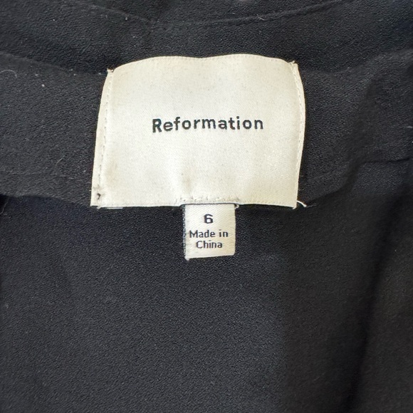 Reformation Black Short Sleeve Jumpsuit Heart Embroidery Size 4 - Picture 8 of 11